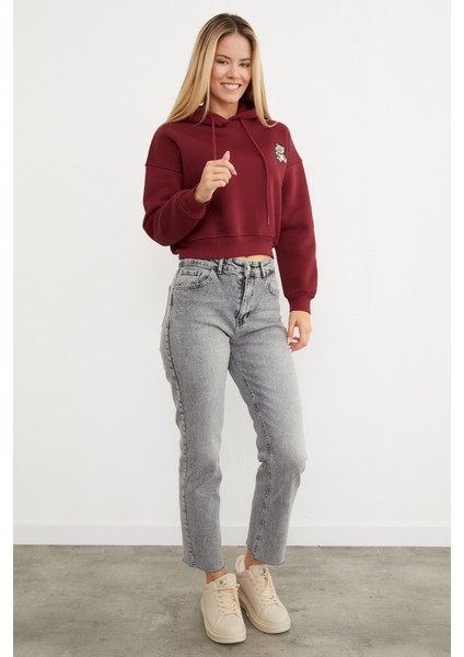 3 Iplik Ayıcık Nakışlı Kapüşonlu Sweatshirt fiyatları