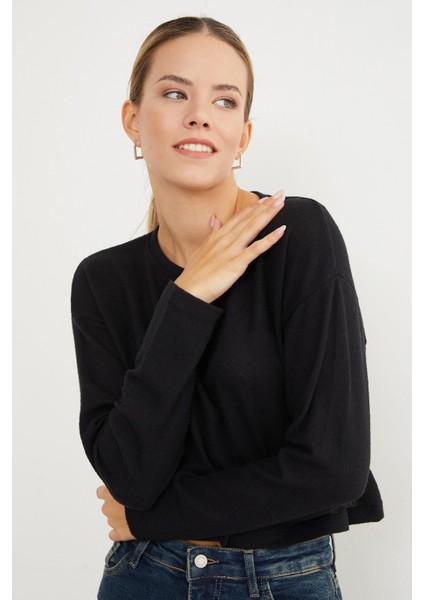 Basic Bisiklet Yaka Ince Triko Kazak