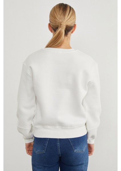 3 Iplik Metal Aksesuar Detaylı Sweatshirt