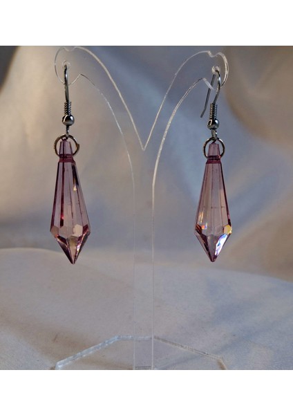 Mor Kristal Taşlı Zarif Tasarım Küpe, Işıltılı Uzun Sallantılı Şık Kadın Küpe, Gece ve Günlük Kombinlere Uygun Modern Aksesuar, Kristal Moda Takı, Mor Boncuk Küpe, Hediye Kadın Küpe