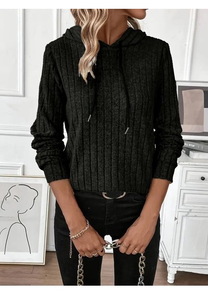 Miracotton Kadın Uzun Kollu Kapşonlu Bağcıklı Şardonlu Kaşkorse Bluz fiyatları