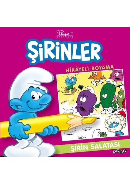 Şirin Salatası Hikayeli Boyama - Şirinler