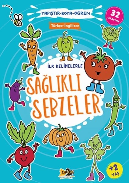 Ilk Kelimelerle Sağlıklı Sebzeler Yapıştır-Boya-Öğren