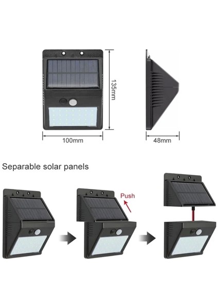Hareket Sensörlü Solar Lamba | 120° Algılama Açısı, 3-4 Metre Mesafe, Suya Dayanıklı LED fırsatları