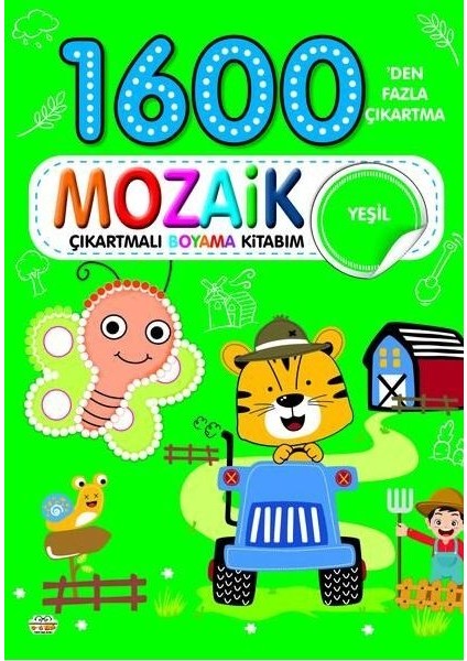 1600 Mozaik Çıkartmalı Boyama Kitabım Yeşil Kitap
