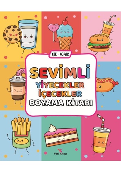 Sevimli Yiyecekler Içecekler Boyama Kitabı