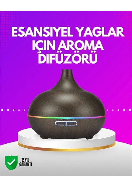 Zamanlayıcılı ve Otomatik Kapanmalı Aromaterapi Nemlendirici Difüzör