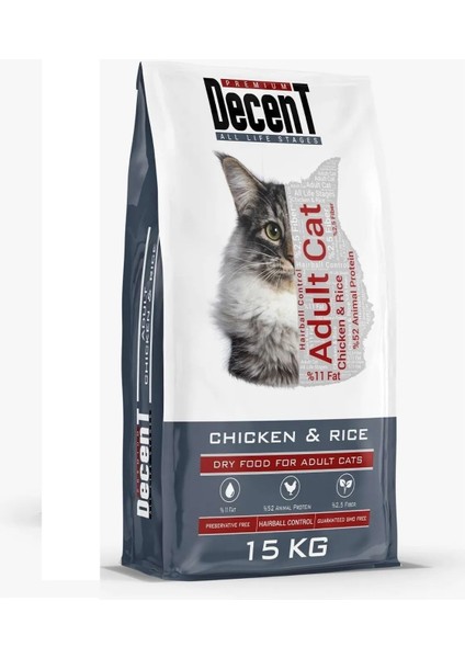 Decent Tavuklu Kedi Sı 15 kg