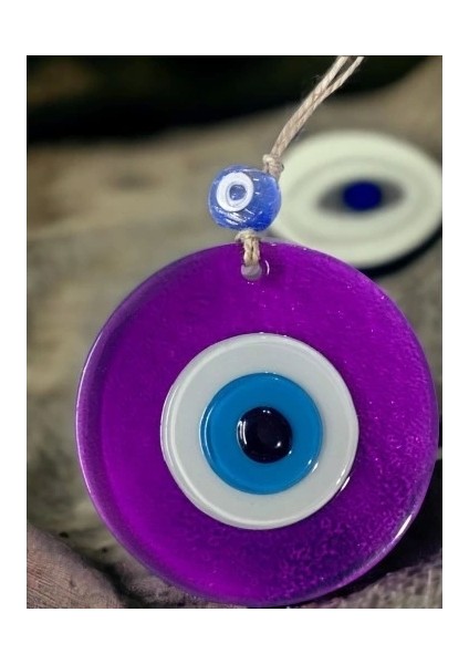 Şeffaf Mor Nazar Boncuklu Duvar Süsü 10 cm Cam Duvar Dekoru fiyatları