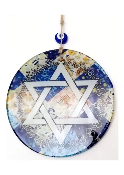 Davut Yıldızı Simgeli Füzyon Cam Duvar Süsü fiyatları