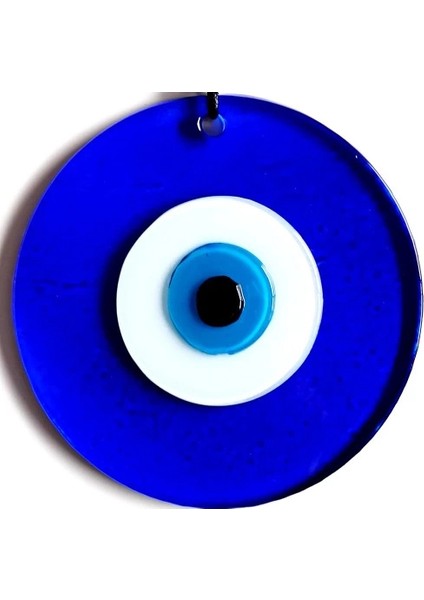 Deri Ipli El Yapımı Nazar Boncuklu Mavi Renk Cam Duvar Süsü modelleri