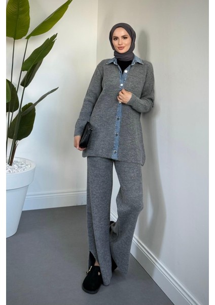 Kai Kot Geçişli Triko Takım Füme fiyatları