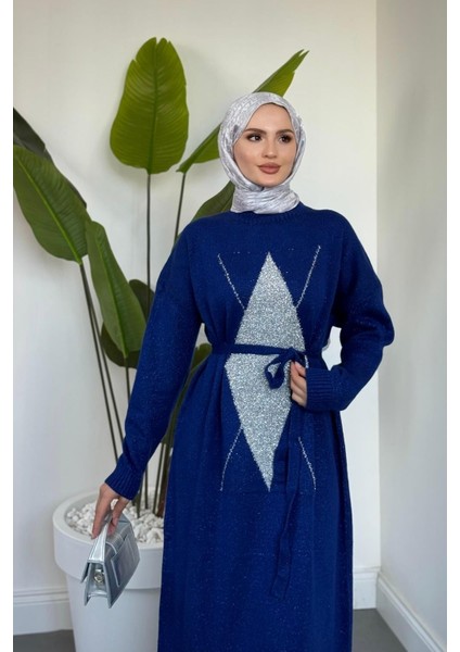 Nobile Yıldız Simli Triko Elbise Sax fiyatları