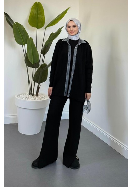 Kai Kot Geçişli Triko Takım Siyah