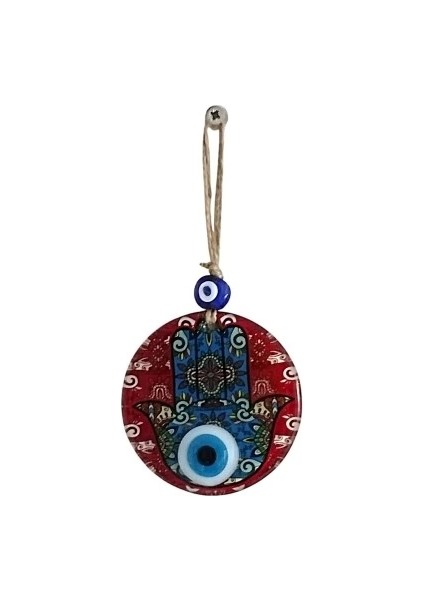 Fatma Ana Bereket Eli Desenli Nazar Boncuklu Duvar Süsü 10 cm Cam Duvar Süsü indirimleri