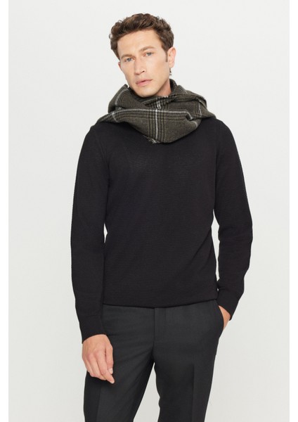 Pamuklu Standart Fit Normal Kesim Bisiklet Yaka Jakarlı Triko Kazak modelleri