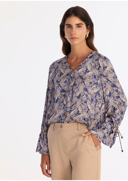 Regular V Yaka Uzun Kol Bluz modelleri