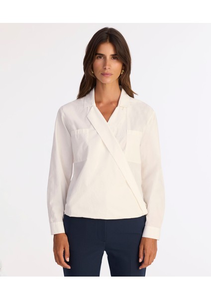 Regular Kırlangıç Yaka Uzun Kol Bluz