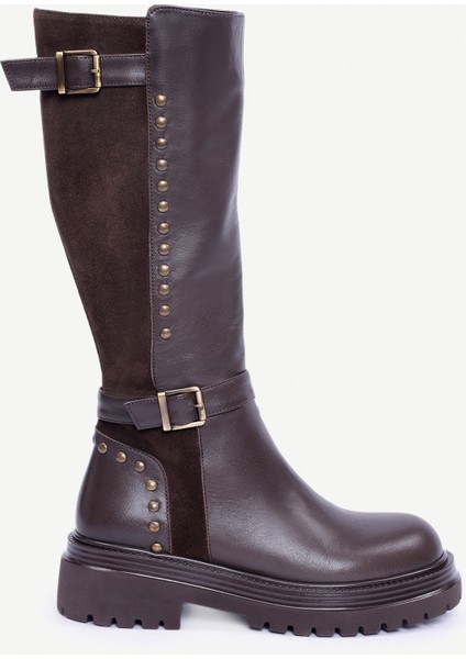 Trock Detaylı Deri Çizme