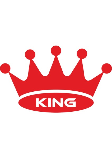 King Yazılı Kral Tacı Oto Özel Yeni Sticker Kırmızı 21*13 cm