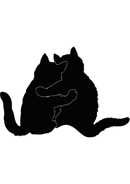 Arkadaş Kediler Sticker 10 x 7 cm