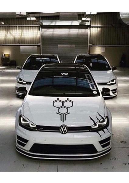 Petek Tasarım Oto Kaput Özel Yeni Sticker Siyah 58*35 cm