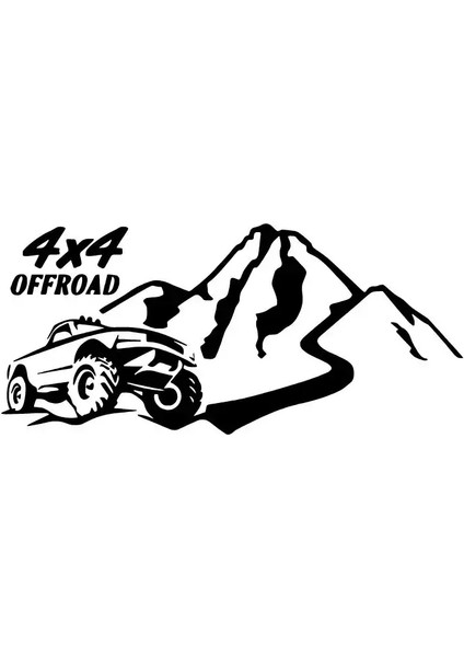 4 x 4 Off Road ve Dağlar Sticker 20 x 10 cm