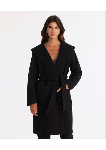 Kapüşonlu ve Kemerli Uzun Palto fiyatları