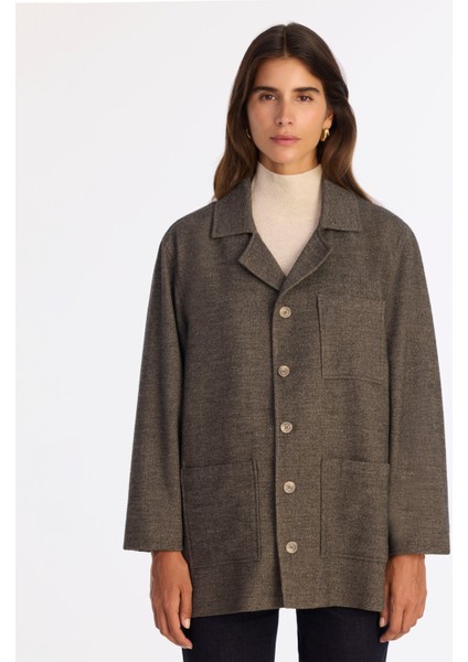 Boyfriend Ceket Yaka Uzun Kol Ceket