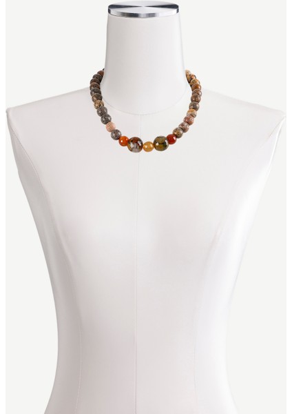 Yuvarlak Formlu Doğal Taş Kolye modelleri