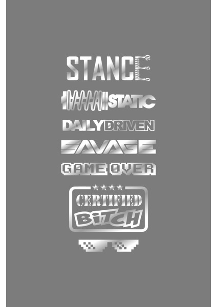 Oto Arka Cam Özel Yeni Sticker Ingilizce Model 69 40*20 cm