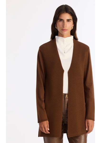 Geniş V Yaka Uzun Kol Hırka