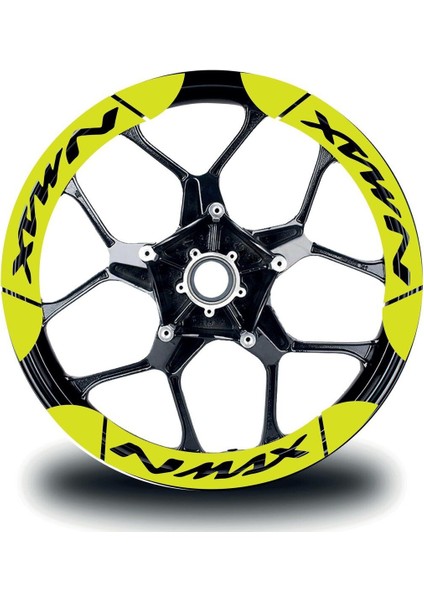Yamaha Nmax Iç & Dış Jant Sticker Etiket Modeli Neon Sarı (Yeşil)