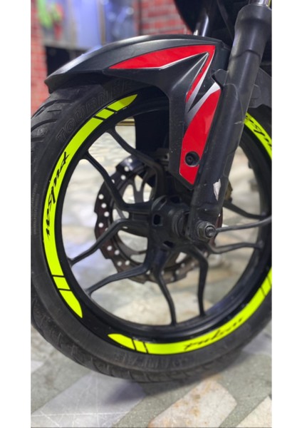 Yeni Özel Motosiklet Jant Şeridi Pulsar Sarı Sağ-Sol/ön-Arka