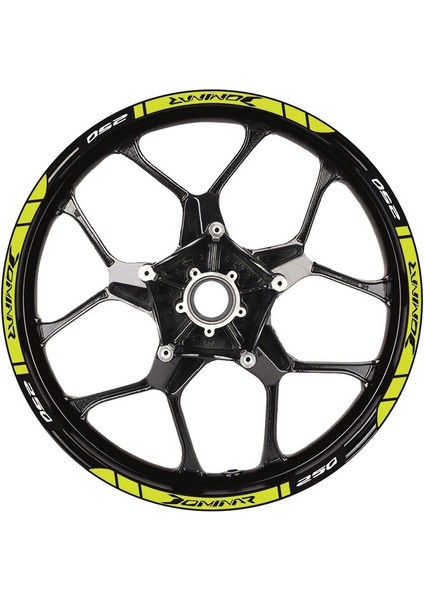 Bajaj Dominar 250 Baskılı Jant Dışı Şerit Motosiklet Sticker Etiket Modeli Sarı