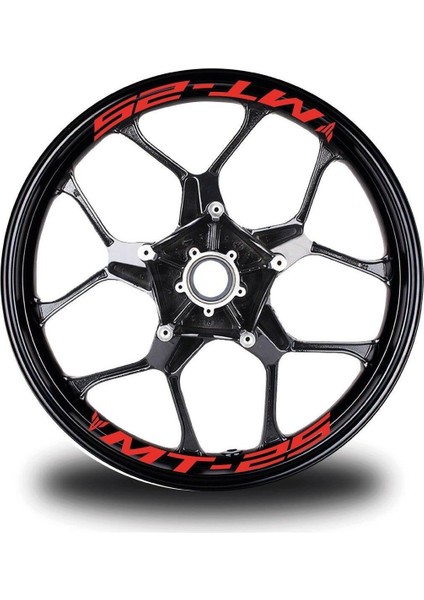 Neon Turuncu Yamaha Mt-25 Yazılı 8li Jant Içi Yazı Sticker Etiket