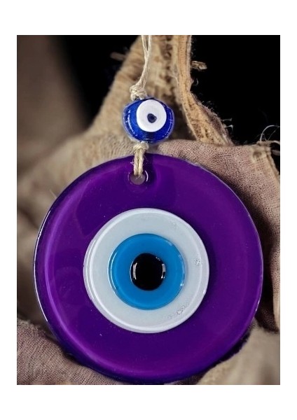 Mini Boy Mor Nazar Boncuklu Duvar Süsü 10 cm Cam Duvar Dekoru modelleri