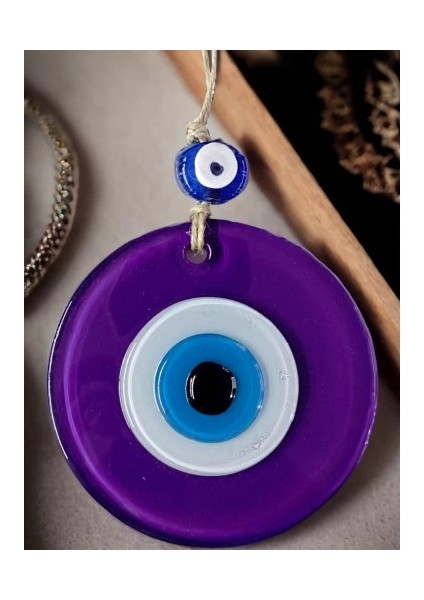 Mini Boy Mor Nazar Boncuklu Duvar Süsü 10 cm Cam Duvar Dekoru fırsatları