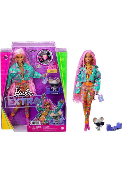 Barbie Extra Pembe Örgü Saçlı Bebek No:10 - GRN27-GXF09 (Lisinya)