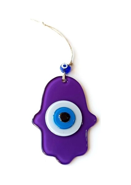Nazar Boncuklu Mor Renk Fatma Ana Bereket Eli Cam Duvar Süsü fiyatları