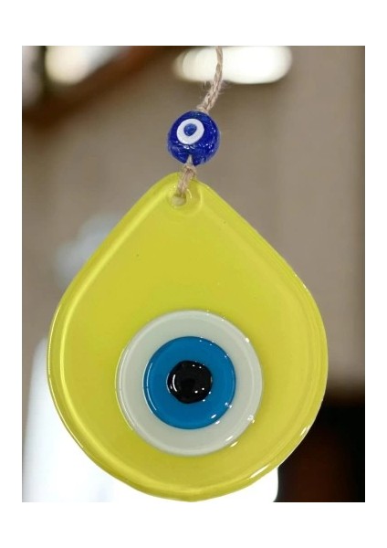 Orta Boy Sarı Damla Desen Nazar Boncuklu Duvar Dekoru Cam Duvar Süsü fırsatları