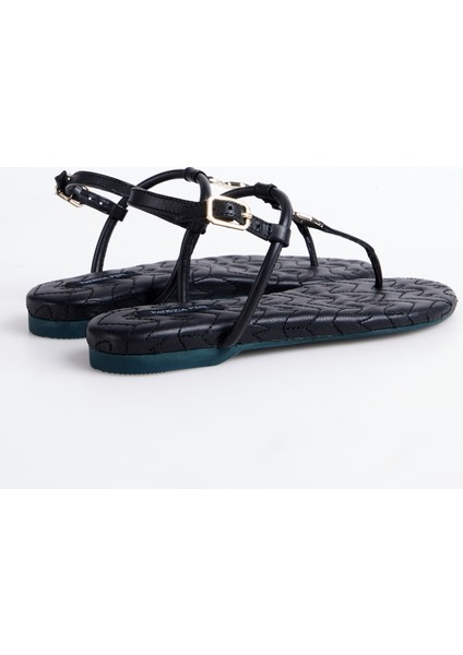 Siyah Kadın Deri Sandalet 8X0020L048K103 modelleri