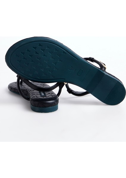 Siyah Kadın Deri Sandalet 8X0020L048K103 fırsatları