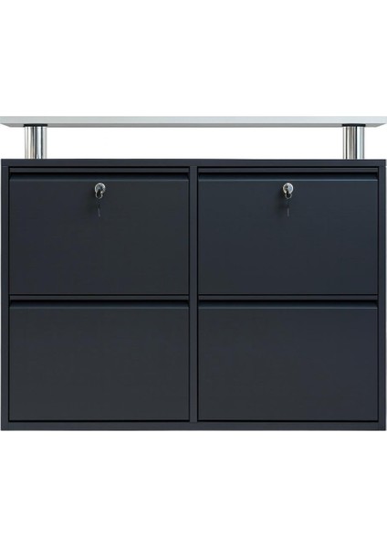 2+2 Kilitli Antrasit Metal Ayakkabılık fiyatları