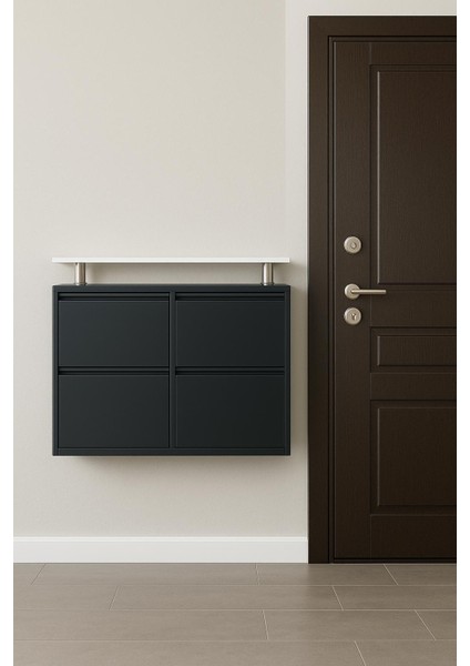 2+2 Kilitli Antrasit Metal Ayakkabılık modelleri