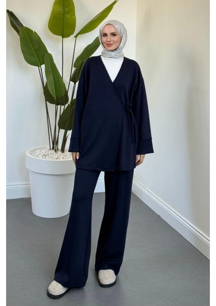 Küba Pamuklu Yandan Bağlamalı Takım Lacivert fiyatları