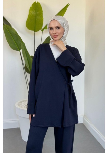 Küba Pamuklu Yandan Bağlamalı Takım Lacivert modelleri