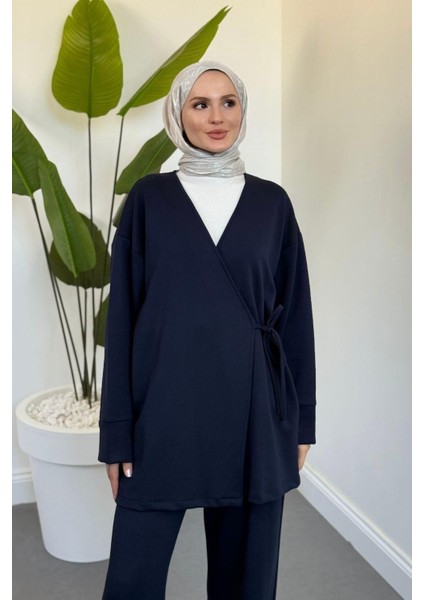 Küba Pamuklu Yandan Bağlamalı Takım Lacivert fırsatları