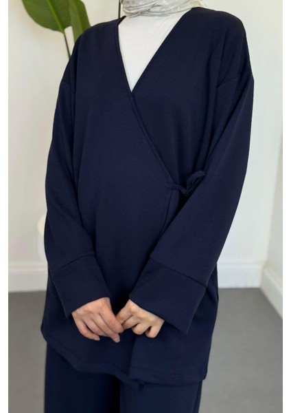 Küba Pamuklu Yandan Bağlamalı Takım Lacivert indirimleri