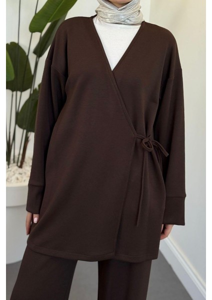 Küba Pamuklu Yandan Bağlamalı Takım Kahverengi fırsatları